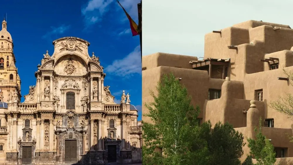 iglesia y edificio en Santa Fe