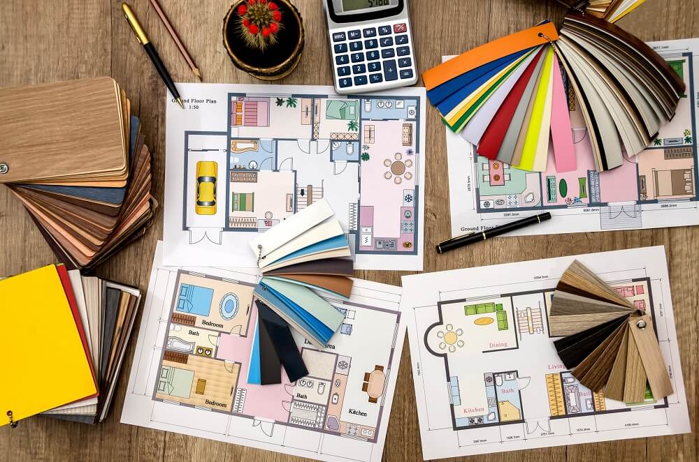 planos de casa con colores de ejemplo