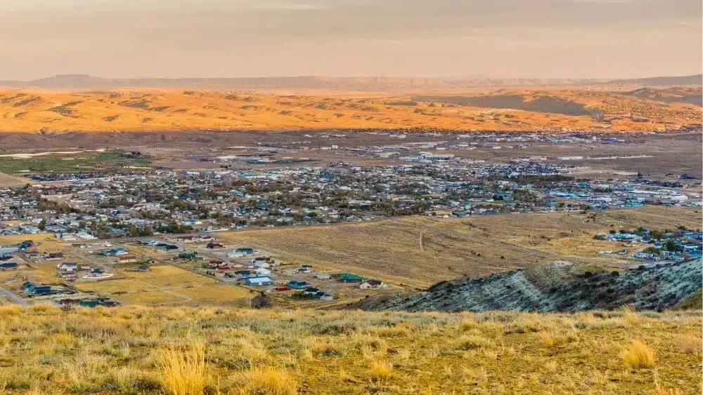 Vista desde la distancia de Rock Springs, Wyoming
